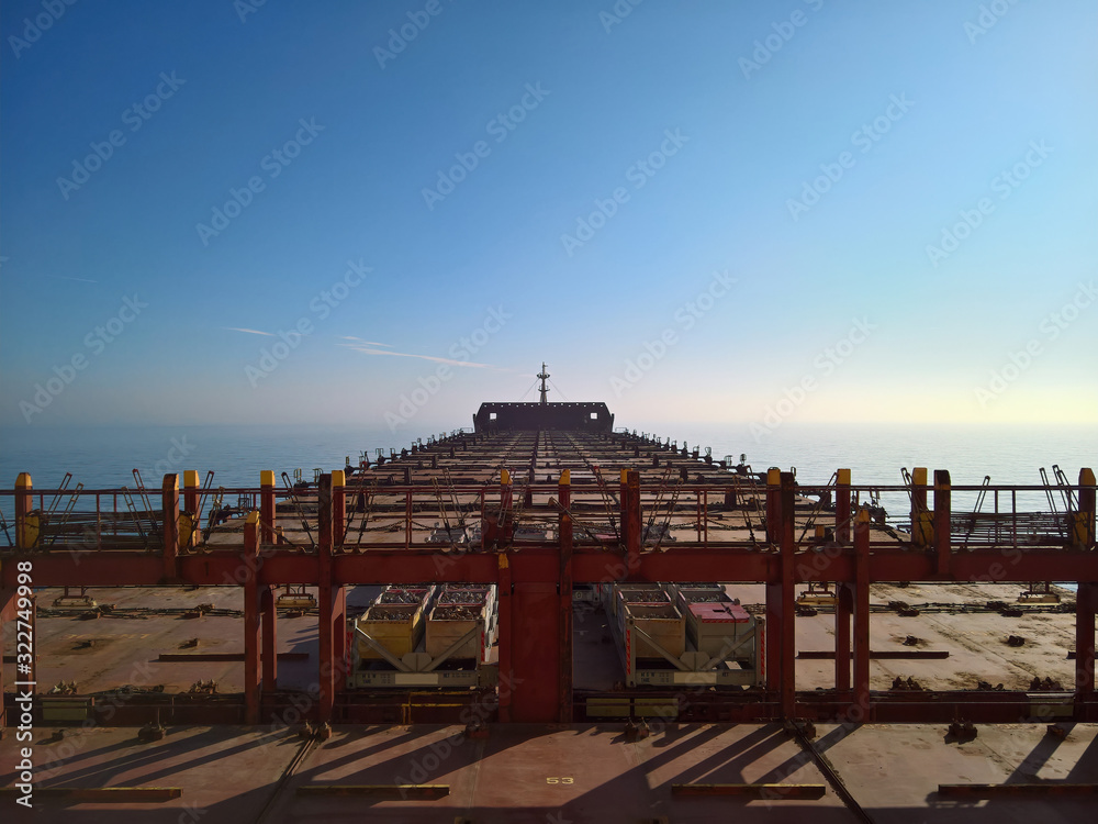 empty container ship looking forward