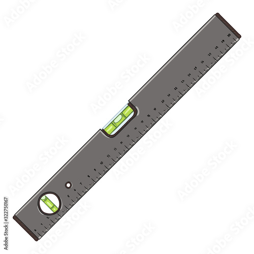 Vector Cartoon Building Level. Measurement Tool.