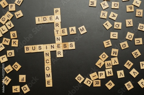 Letters on wooden blocks. Business concept. Business background 