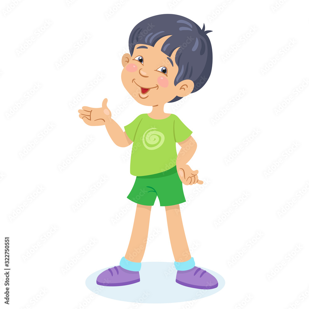 Funny little asian boy. In cartoon style. Isolated on white background. Vector illustration. Funny little asian boy. In cartoon style. Isolated on white background. Vector illustration.
