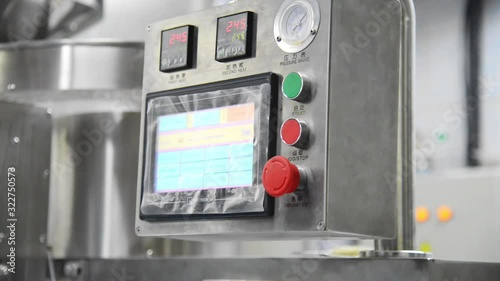 Production line conveyor with pills making and packaging in the factory