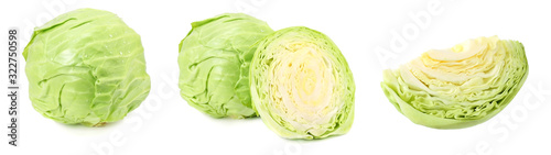 green cabbage isolated on white background. healthy food © Dmytro