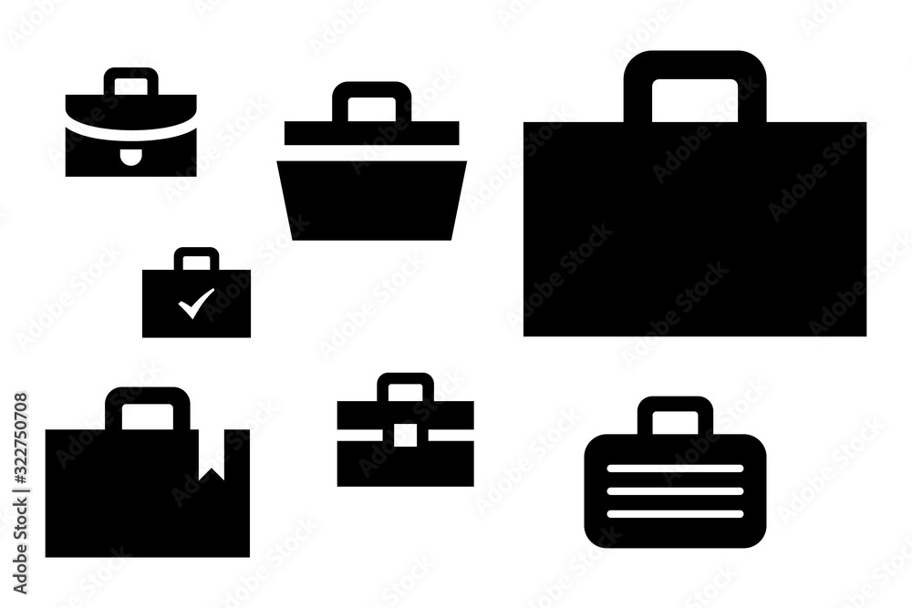 Fototapeta premium Briefcase icon set on white 