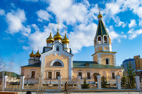 Yakutsk, Russia - CIRCA 2017: Gradoyakutskiy Transfiguration Church; in Yakutsk, Sakha Republic, Russia. photo