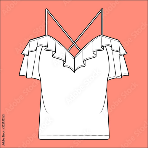 strappy top, apparel template