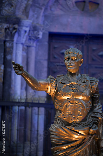 Cesar Augusto Statue in Braga  during the  Braga Romana  event.