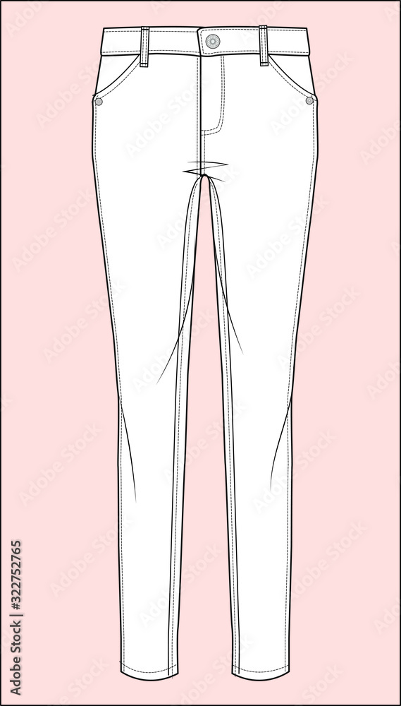 Obraz premium Pants, Fashion Flats Template in 2020