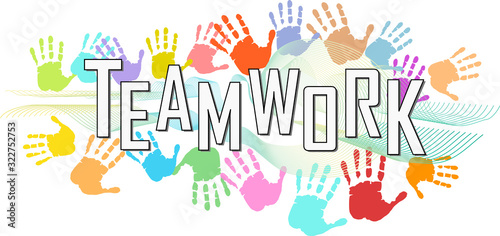 Teamwork, business skills illustration. Teambulding,networking, human resources concept,vector illustration