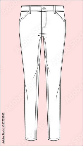 Pants, Fashion Flats Template in 2020
