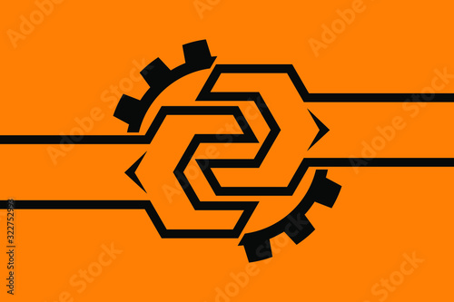 Logo wrench gear design elements background