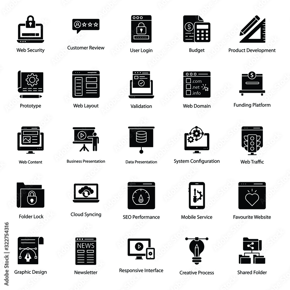 Web Optimization Solid Icons Pack 