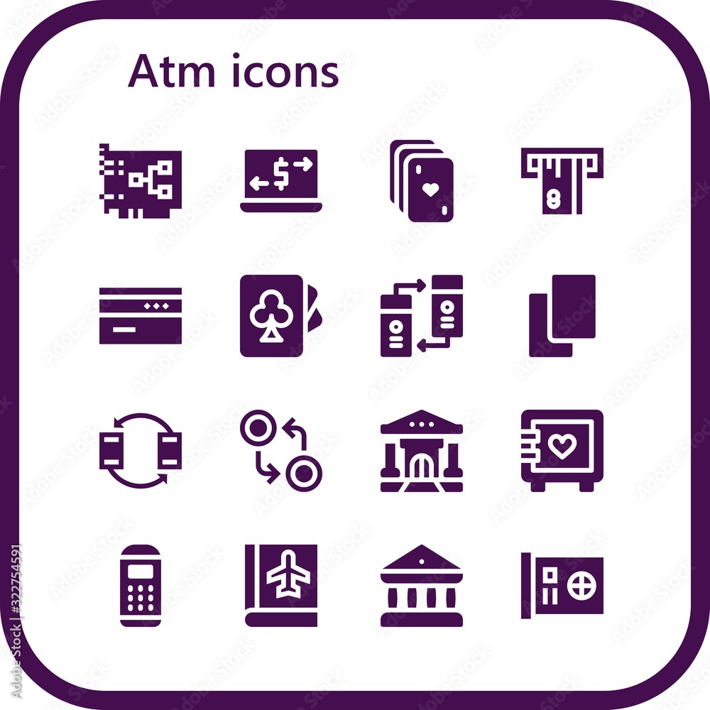 Modern Simple Set of atm Vector filled Icons Modern Simple Set of atm Vector filled Icons