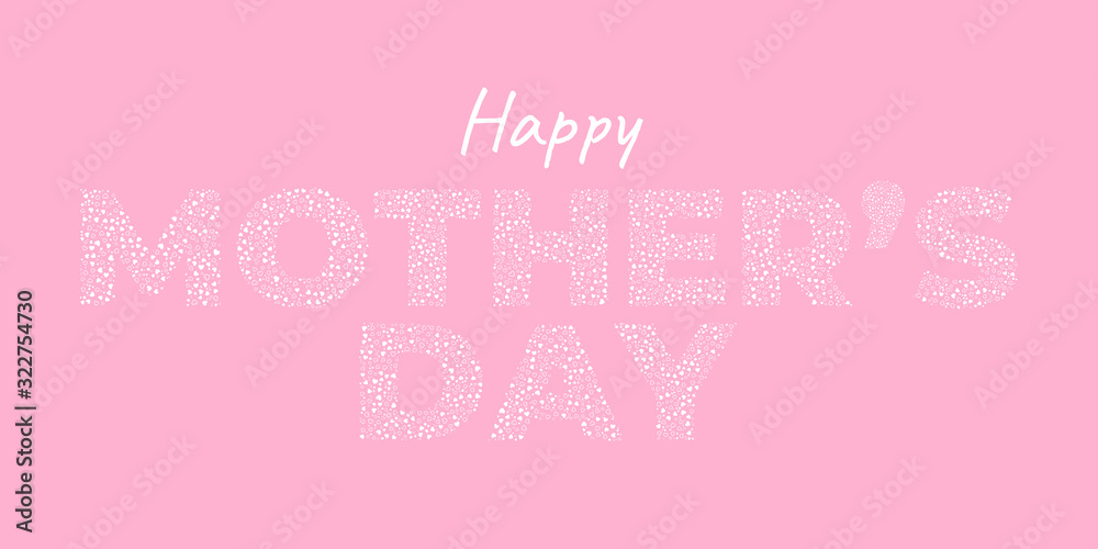 Fototapeta premium Mother's day. Pink white love heart shape abstract background. Love vector illustration for presentation design. Suit for business, corporate, institution, party, festive, seminar, and talks.