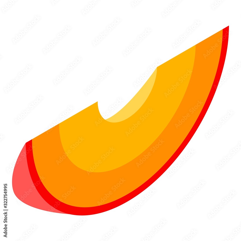 Peach slice icon. Isometric of peach slice vector icon for web design isolated on white background Peach slice icon. Isometric of peach slice vector icon for web design isolated on white background
