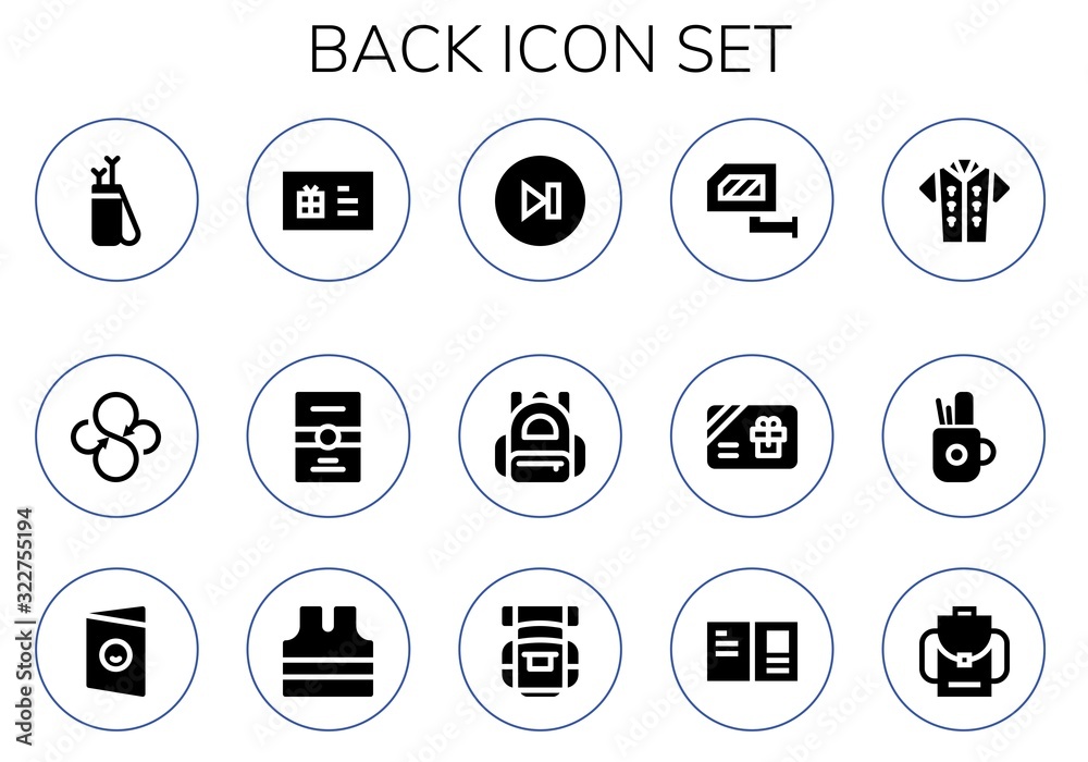 Modern Simple Set of back Vector filled Icons