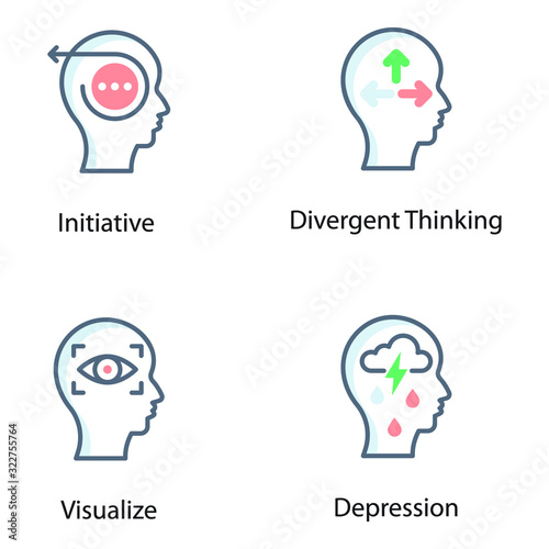 Pack Of Cognition Flat Icons 