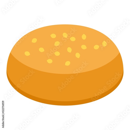 American burger bun icon. Isometric of american burger bun vector icon for web design isolated on white background