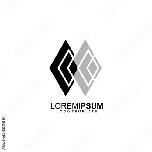 Abstract Logo Design. Monochrome Logo Template. Geometric Logo.
