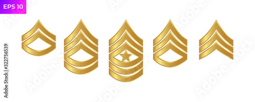 Military Rank Badge Emblem icon template color editable. Epaulettes army symbol logo vector sign isolated on white background illustration for graphic and web design. photo