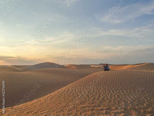 Panorama of Sahara desert  Tunisia