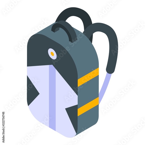 City backpack icon. Isometric of city backpack vector icon for web design isolated on white background
