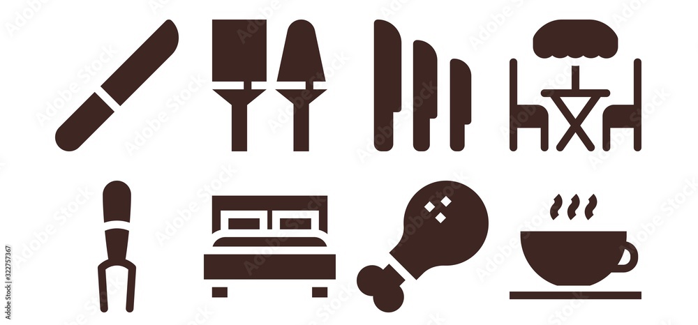 Modern Simple Set of dining Vector filled Icons Modern Simple Set of dining Vector filled Icons