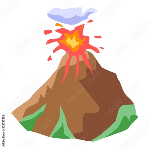Obraz na plátne Eruption volcano icon