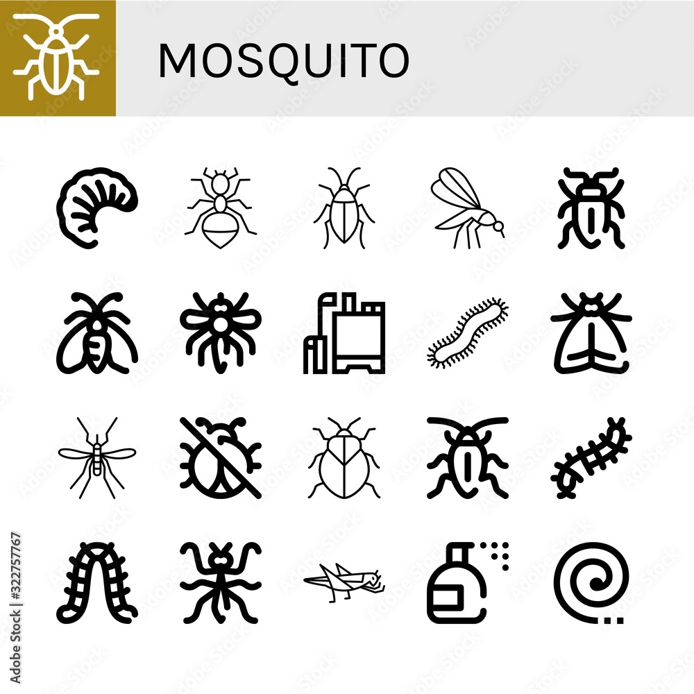 Set of mosquito icons Set of mosquito icons