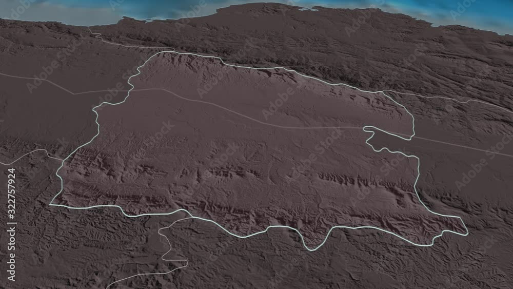 Valverde, province with its capital, zoomed and extruded on the