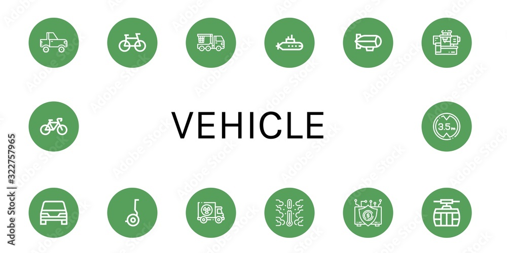 vehicle simple icons set vehicle simple icons set