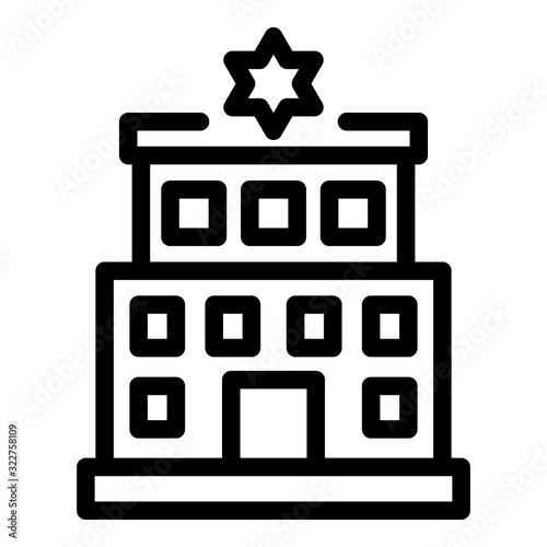 Police station icon. Outline police station vector icon for web design isolated on white background
