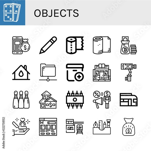 objects simple icons set