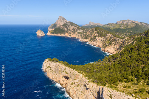 Cap de Formentor - famous nature landmark with amazing rocky coastline on Mallorca, Spain, Balearic island