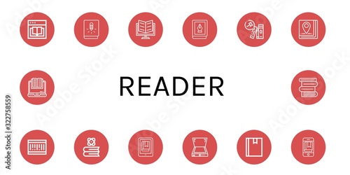 Set of reader icons