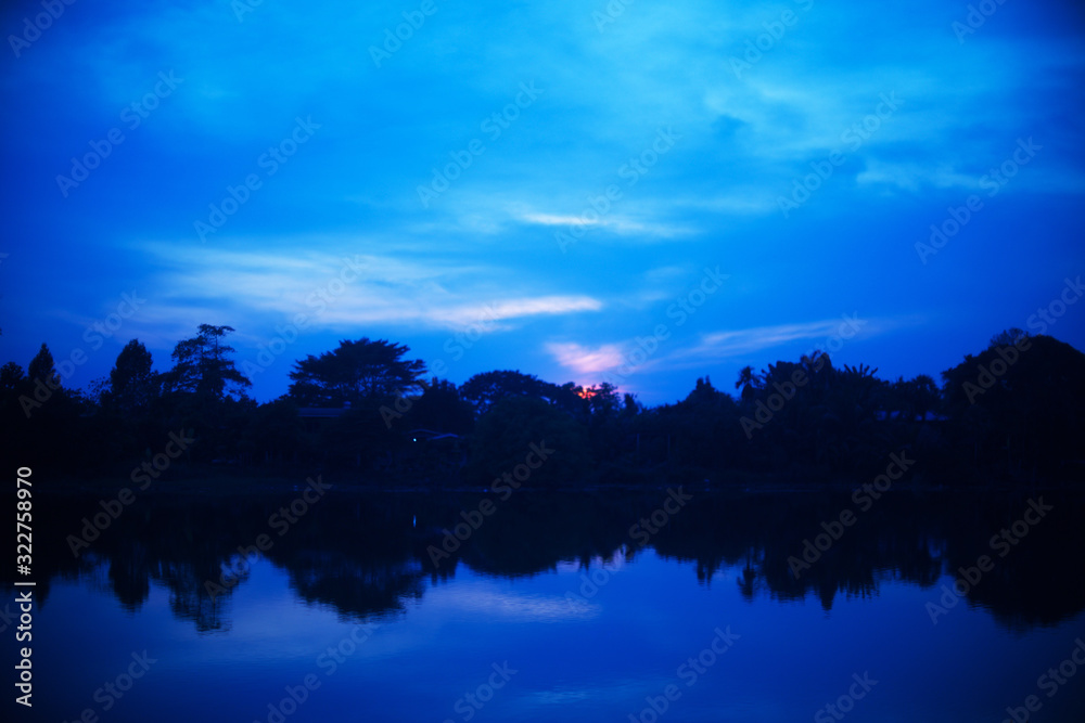 Fototapeta premium sky blue sunset evening morning