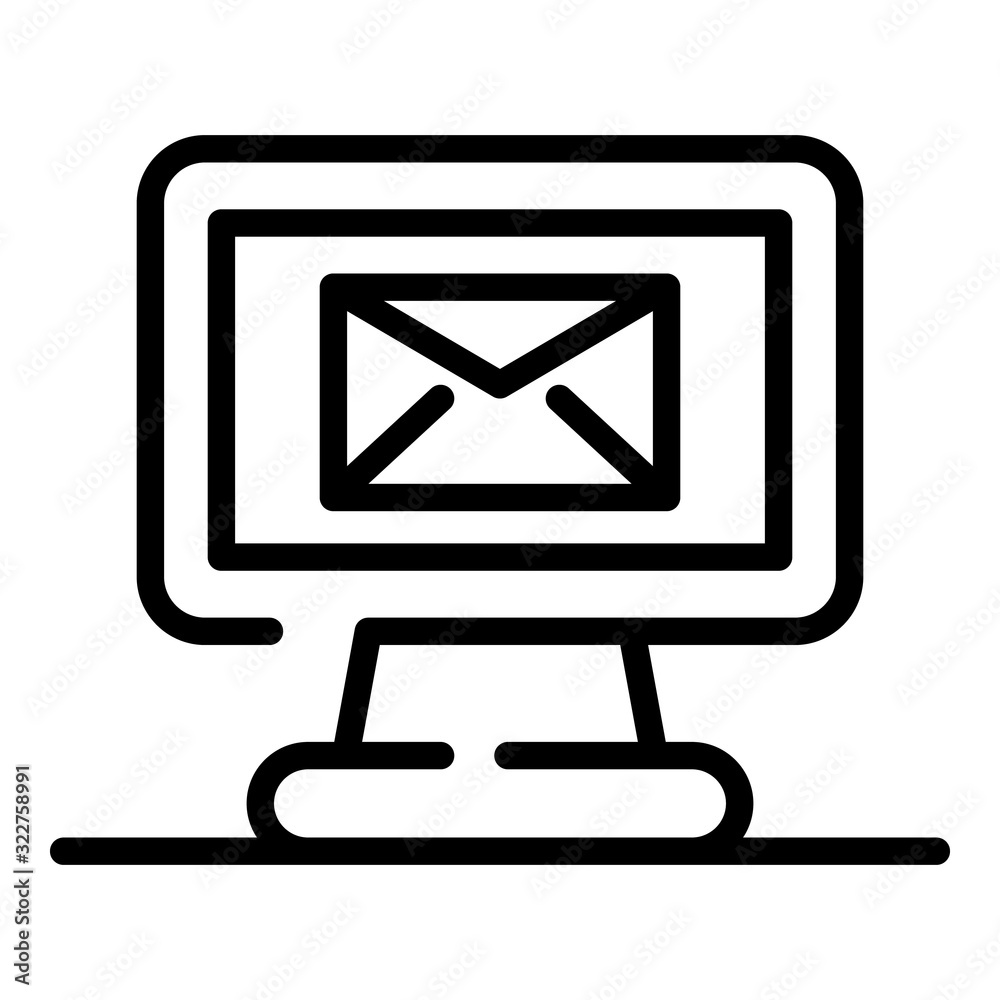 Online mailbox icon. Outline online mailbox vector icon for web design isolated on white background Online mailbox icon. Outline online mailbox vector icon for web design isolated on white background