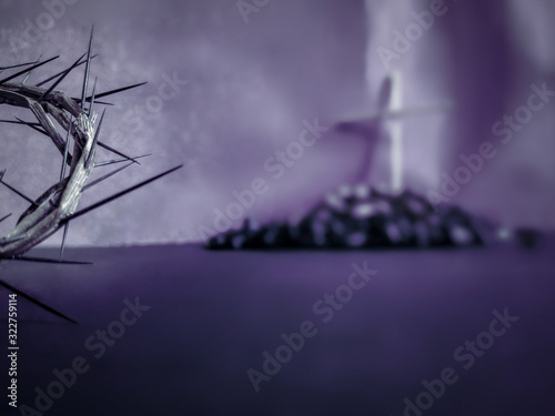 Canvas Print Lent Season,Holy Week and Good Friday concepts - the half image of crown of thor