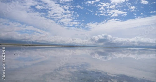 Majestic beautiful landscape of Caka salt lake in Qinghai China