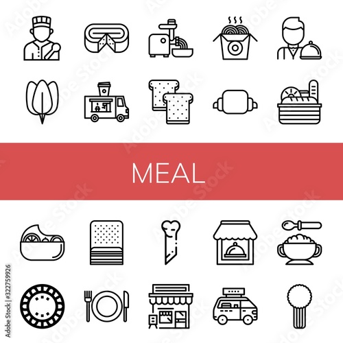 meal icon set
