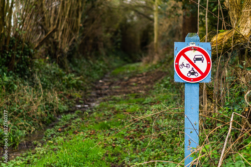 Road signs in the french coutryside in winter