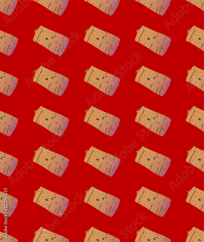 Wine Bottle Cork Seamless Background