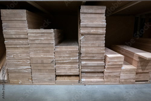 Hip of wooden planks in a c...