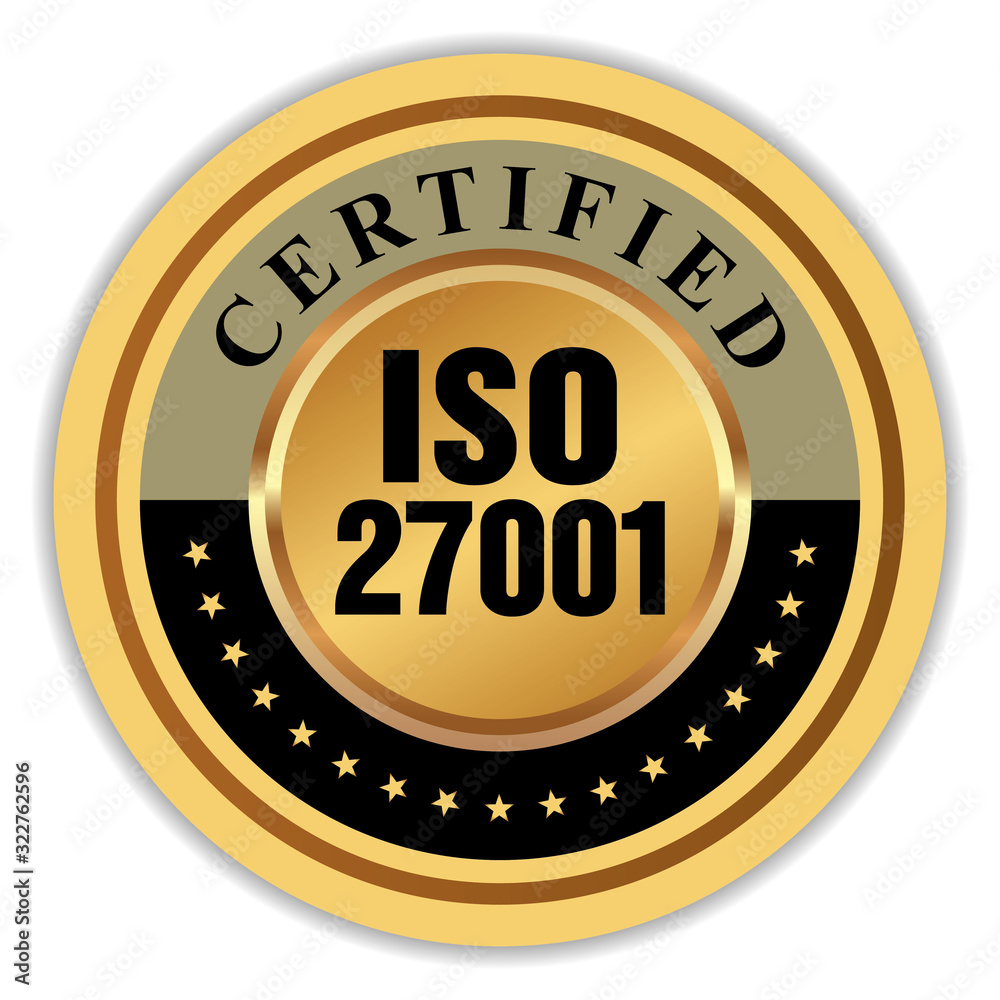 ISO 27001. Vector Badge.