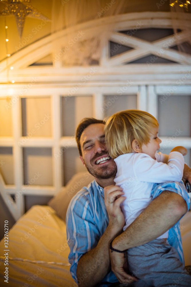 Fototapeta premium Dad's new best bud.