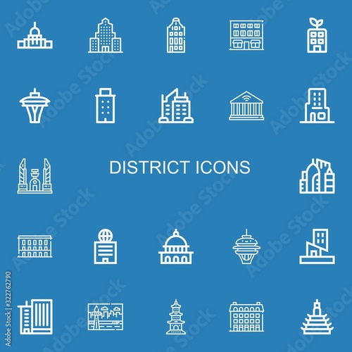 Editable 22 district icons for web and mobile