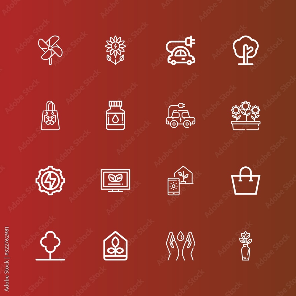 Editable 16 eco icons for web and mobile Editable 16 eco icons for web and mobile