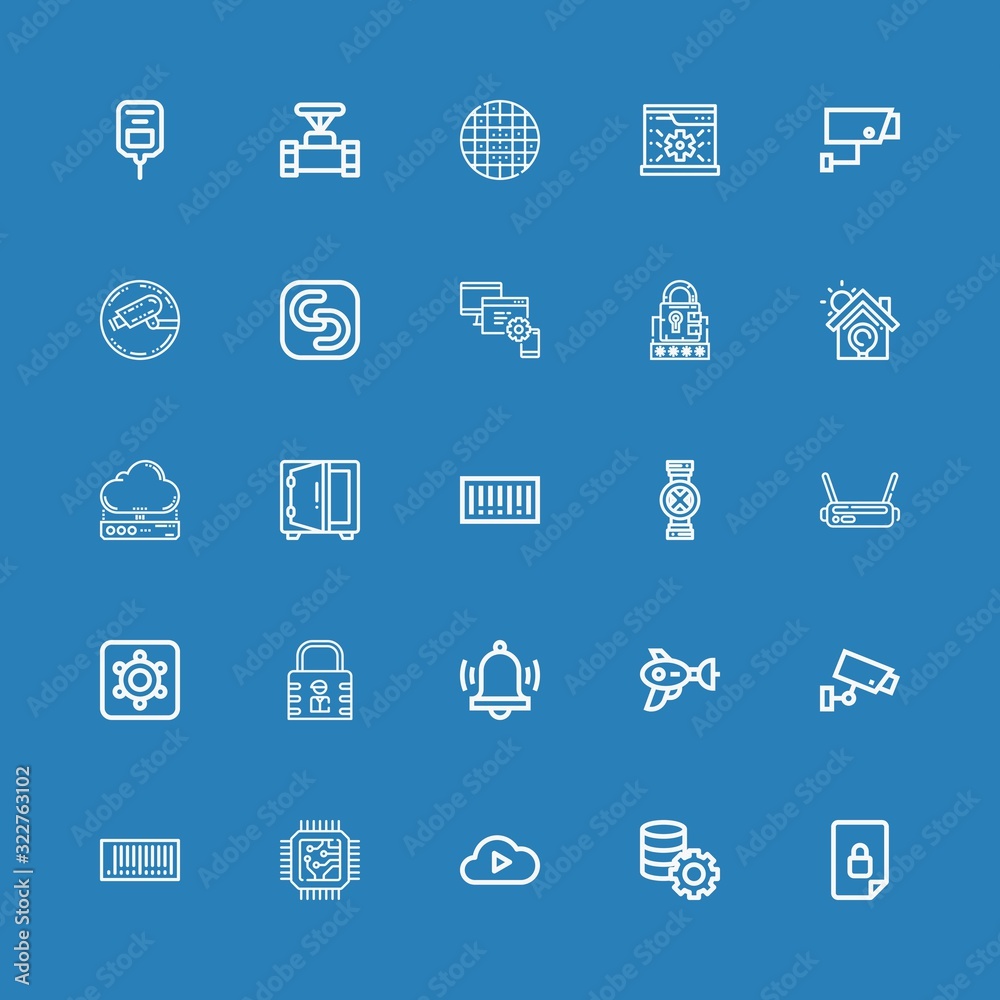 Editable 25 system icons for web and mobile