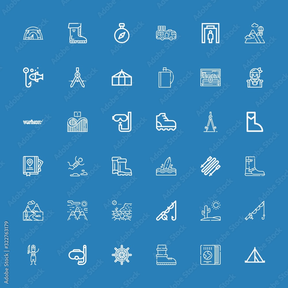 Editable 36 adventure icons for web and mobile Editable 36 adventure icons for web and mobile