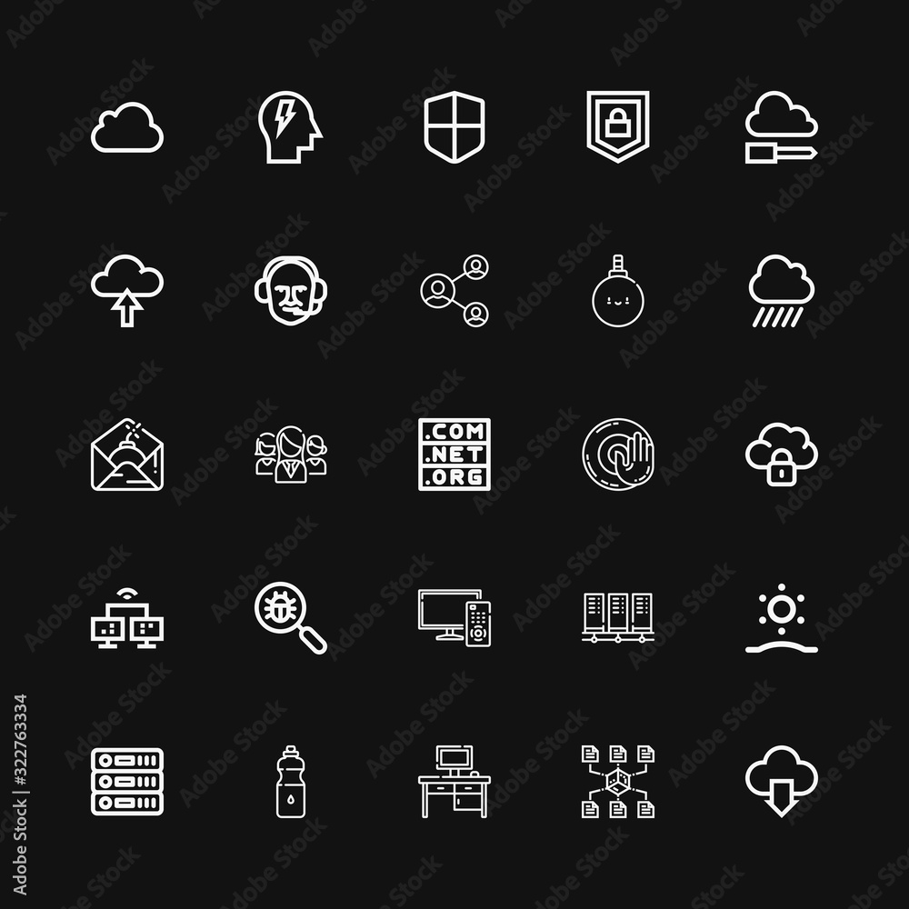 Editable 25 cloud icons for web and mobile