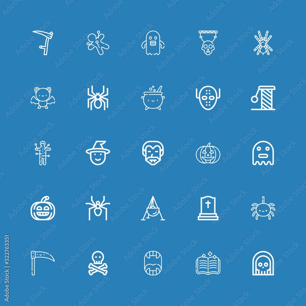 Editable 25 horror icons for web and mobile